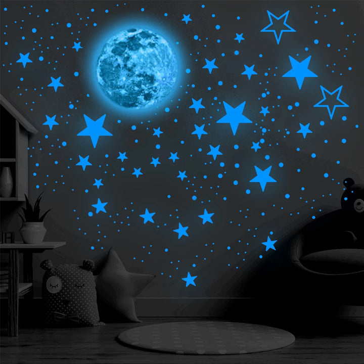 435Pcs Glow in The Dark Stars Wall Stickers Glowing Stars for Ceiling Luminous Stars and Moon Wall Decals Fluorescent Star