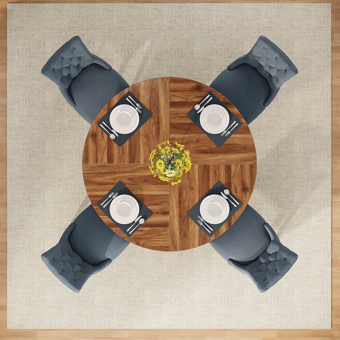 Round Dining Table for a Small  Kitchen Dinning and Dining Room