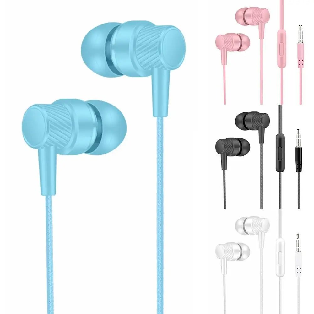 Noise Canceling 3.5mm In-ear Headphones Stereo High Definition Wired Headset in Ear Deep Bass Earphone Wired Headset Earbuds
