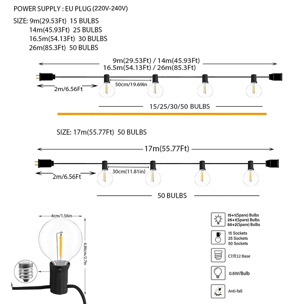 Outdoor String LED Lights