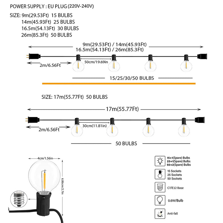 Outdoor String LED Lights